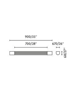KIVA 900 LED Wandleuchte Chrom - 3