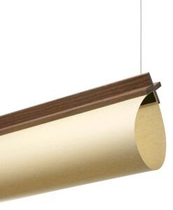 Lineare Leuchte in Nussbaum und Papyrus CATA LED - 4