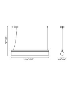Lineare Leuchte in Nussbaum und Papyrus CATA LED - 2