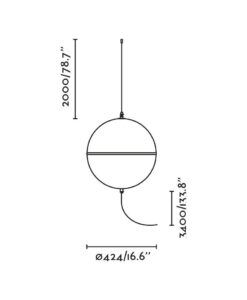 Schwarz-weiße Leuchte mit Schalter, Ø 42 cm DOME - 3