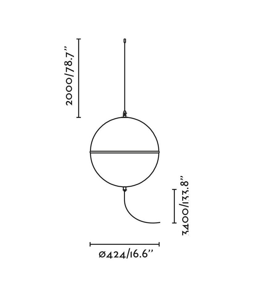 Schwarz-weiße Leuchte mit Schalter, Ø 42 cm DOME - 3