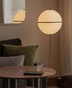 Schwarz-weiße Leuchte mit Schalter, Ø 42 cm DOME - 2
