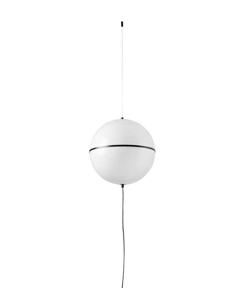 Schwarz-weiße Leuchte mit Schalter, Ø 42 cm DOME