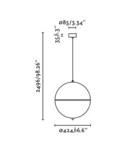 Schwarz-weiße Leuchte, Ø 42 cm DOME - 3