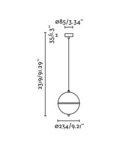 Schwarz-weiße Pendelleuchte, Ø 23 cm DOME - 2