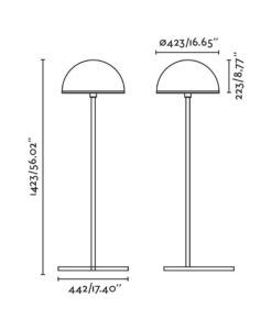 Schwarze Stehlampe, Höhe 142 cm DOME - 2