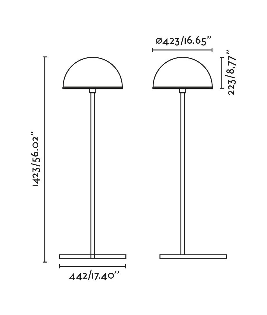 Schwarze Stehlampe, Höhe 142 cm DOME - 2