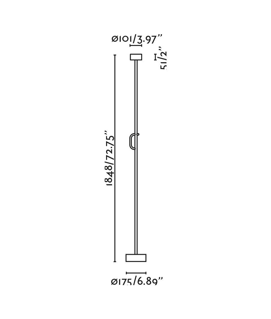 Schwarze Stehlampe, Höhe 184 cm STAFF 26W LED - 2