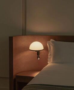 Schwarze Wandleuchte mit LED-Leselampe und Schaltern DOME - 3