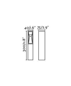 Stehleuchte schwarz 30 cm Höhe TIL LED 3W 2700K 24V - 2