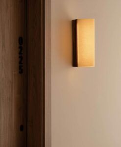 Wandleuchte in Nussbaum und Papyrus CATA 360 LED - 3