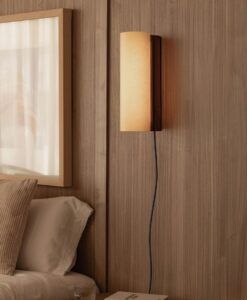 Wandleuchte in Nussbaum und Papyrus CATA 360 LED - 2