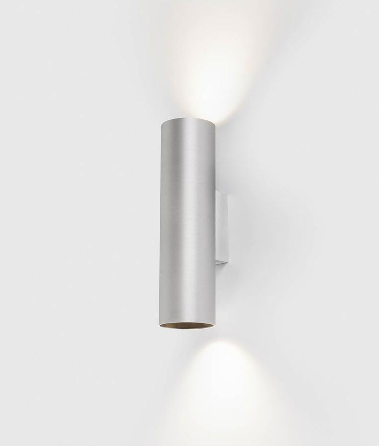 Wandleuchte mit 2 Leuchten in gebürstetem Aluminium STAN - 2