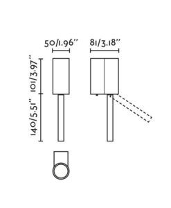 Wandleuchte mit Leseleuchte in Weiß DANTE LED 5W 3W 2700K - 3