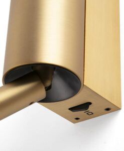 Wandleuchte satiniertem goldenem DANTE LED-Leselicht 5W/3W - 2