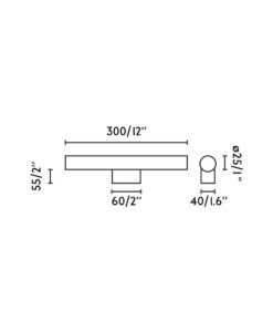Weiße lineare Wandleuchte CALMA 300 LED - 3